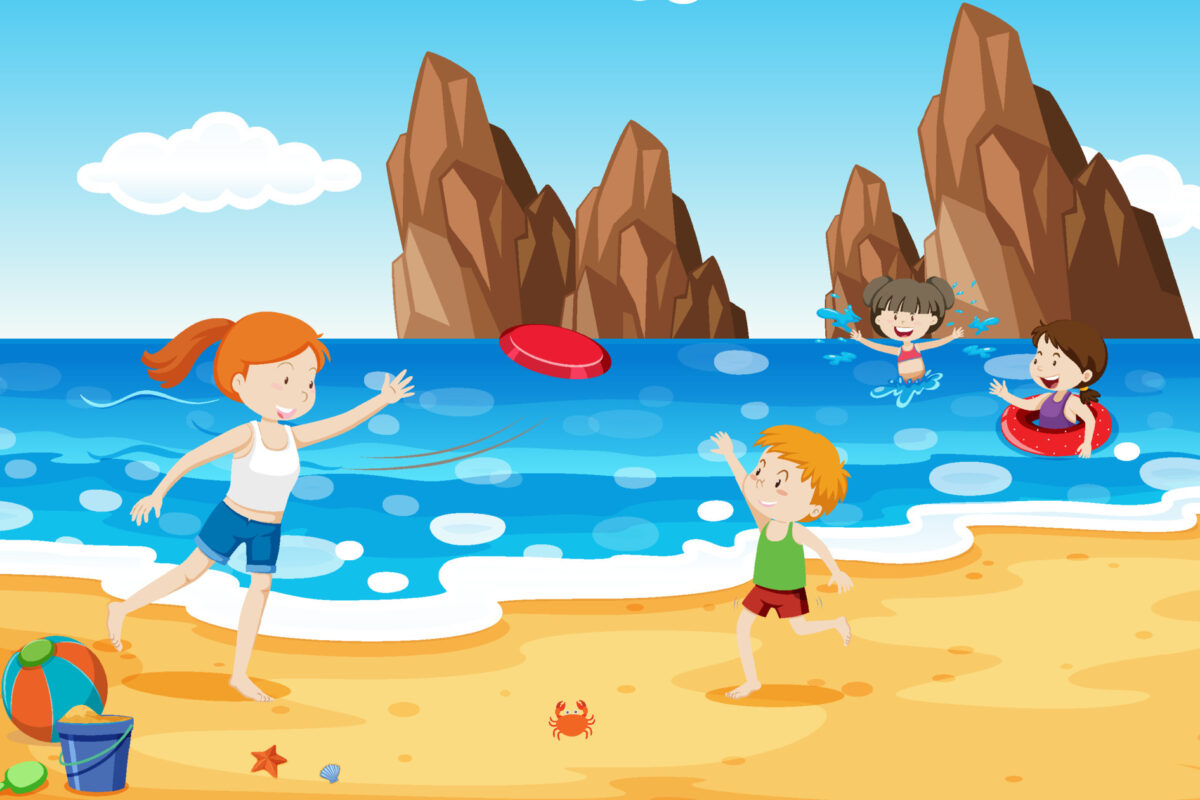 bimbi in spiaggia